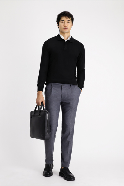 Kiğılı 7 Drop Slim Fit Slim Fit Lycra Pleated Classic Fabric Trousers
