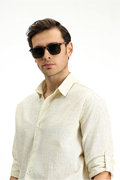 Kiğılı Long Sleeve Regular Fit Cotton Sports Striped Shirt