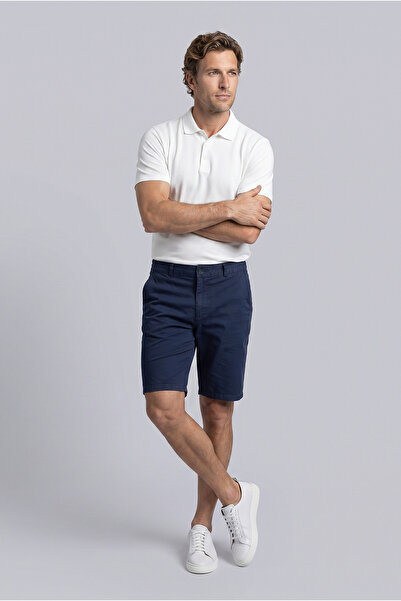 Kiğılı Regular Fit Standart Kesim Çizgili Beli Lastikli Cepli Bermuda Şort