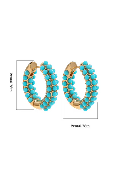 Choice1 21799 Fashion Round Beads Hoop Earrings for Women Trendy Geometric Ci...