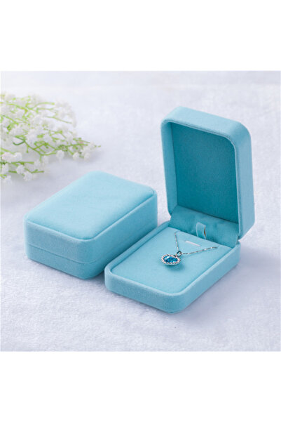 Choice Sky Blue 7x10cm Fashion Flocking Jewelry Box Necklace Organizers Stora...