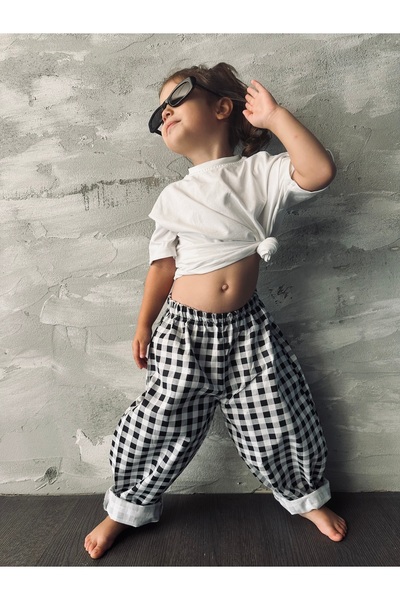 Unisex %100 Pamuk Poplin Kumaş Baggy Pantolon