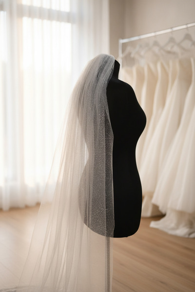 JetDukkan Dense Glitter Veil Short 1 Meter