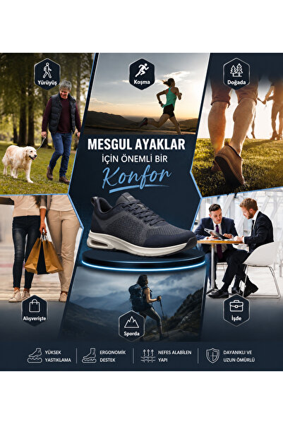 OKAVANGO Ortopedik Memory Foam Tabanlık, Konfor & Rahat Ark Takviyeli, yumuşak ayakkabı tabanlığı Gri-Mavi