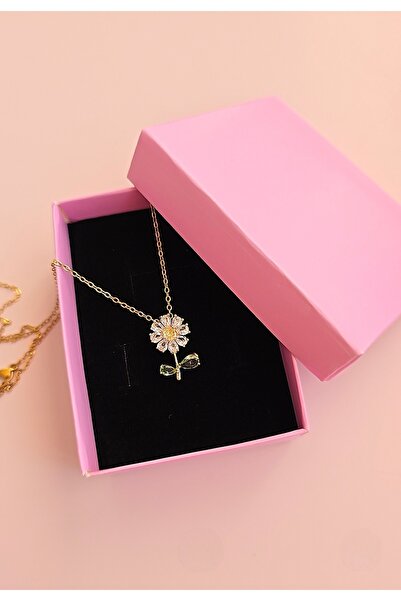 MİLUNXTE Steel Daisy Necklace with Zircon Stone Mini Daisy Pendant (Gift Boxed)