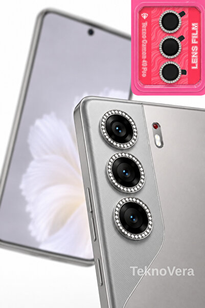 teknovera Tecno Camon 40 Pro Uyumlu Taşlı Kamera Lens Koruyucu – Şık ve Zarif...