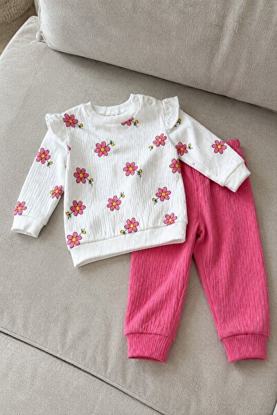 METEOR BABY Baby Girl Set Floral Patterned Top and Bottom Seasonal Set 3 6 9 ...