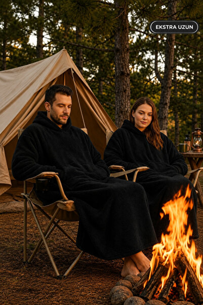 Packho Welsoft Kapüşonlu Giyilebilir TV Battaniyesi Panço – Unisex Oversize -...
