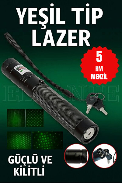 ellante Yeni Pro Model - Pro X Yeşil Şarjlı Lazer Pointer Metal Kasa Green La...