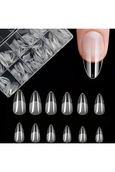 Choice 600 pcs 600Pcs Short Almond Nail Tips Soft Gel Nail Tips Full Cover Fa...