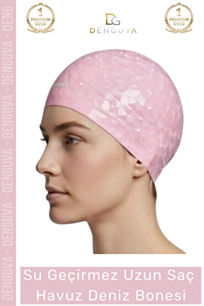 Generic Brand # Bone Long Hair Non-Slip Waterproof Leak-Proof Swimming Cap El...