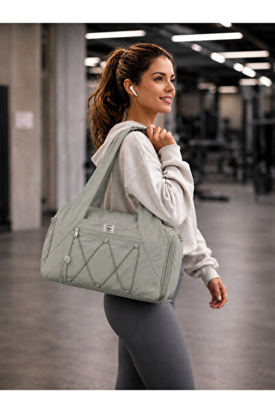 ICONE BAG Women's Sports and Yoga Bag – Multi-Pocket, Shoe Compartment, Rubber Detail, Front Zipper Pocket