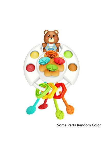 Choice5 Brown bear Activity Development Pull String Toys Silicone Teething Ra...