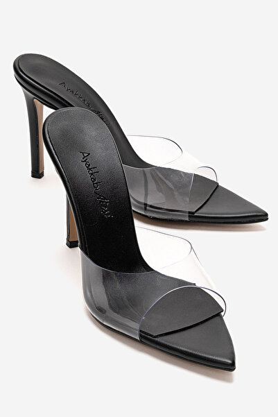 Ayakkabı Ateşi Γυναικείες παντόφλες με μυτερή μύτη, λεπτό τακούνι και διάφανα...