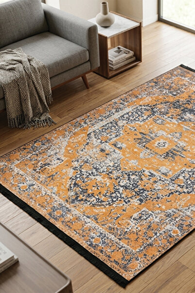 HALISHOP Ege 2075 Kaymaz Taban Makinede Yıkanabilir Dijital Baskılı Şönil Dok...