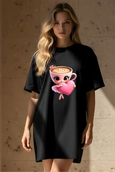 HOFFNUNG Γυναικείο κοντομάνικο μπλουζάκι με λαιμόκοψη Φόρεμα νυχτικό