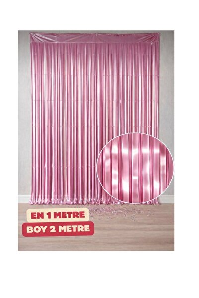 KAYA SÜS 2 1 Adet pembe arka fon parlak duvar perde kapı fonu 100x200
