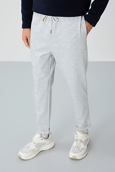 TOMMY LIFE Ανδρική φόρμα αθλητικής φόρμας σε γκρι επιφάνεια με υφή Standard F...