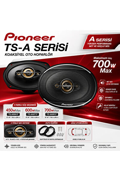PIONER 6x9 Oto Hoparlör TS-A6961F / TS-A6971F / TS-A6991F 450W 600W 700W Araç Kapı Hoparlörü