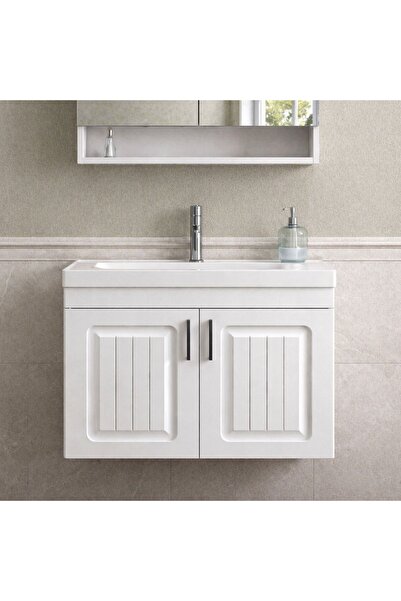 Gold Ban-yom ARİA 80 ALT BEYAZ MDF Banyo Mobilyası Seti