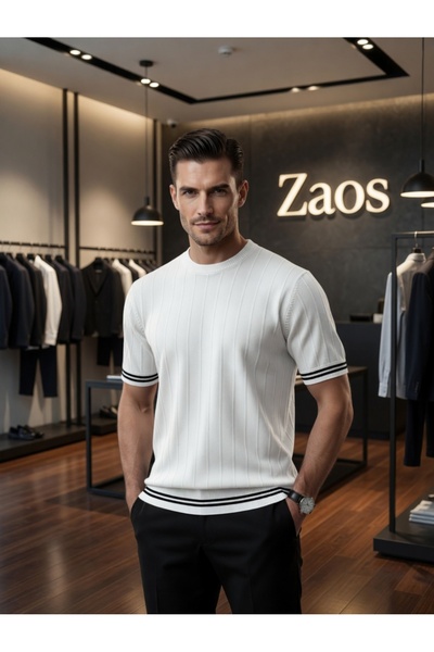 zs zaos fashion Ανδρικό μπλουζάκι με στάμπα με λαιμόκοψη ποδηλάτου, κοντομάνι...