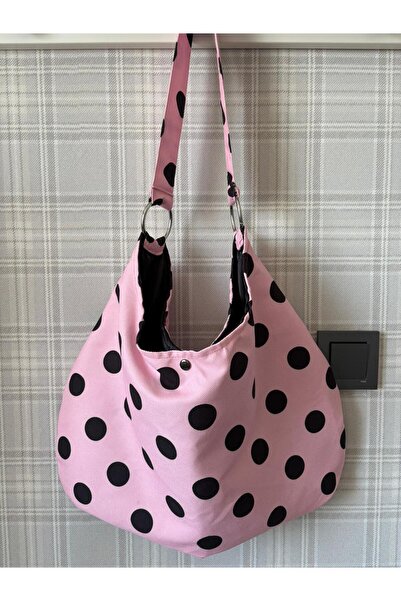 MUTE BAG Polka Bag Polka Dot Bag / Polka Dot Shoulder Bag Baby Pink (28*49)
