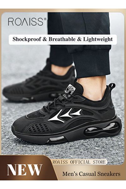 ROAISS Men Stylish Low Top Sneakers, Lightweight Breathable Shoes for Men, La...