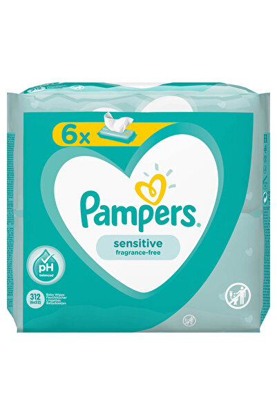 Pampers Sensitive, servetele umede, pentru copii, 6x52 buc