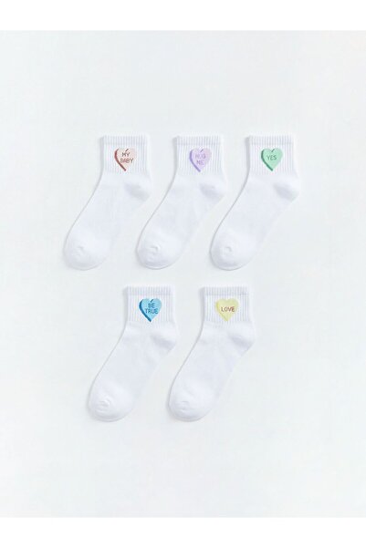 LC Waikiki Heart Patterned Women's Booties Socks 5 Pack