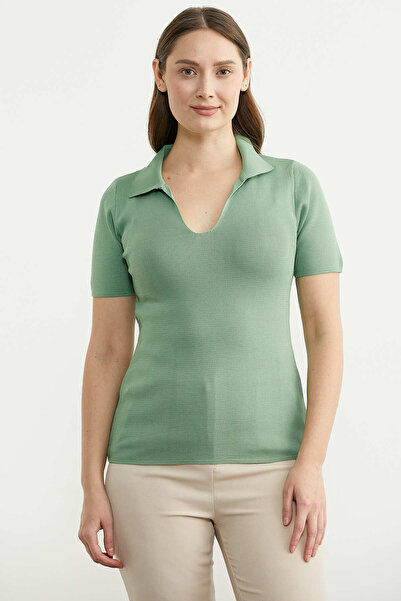 Sementa Μπλουζάκι Πόλο Λαιμόκοψη Βασικό Πλεκτό - Χρώμα Μέντας