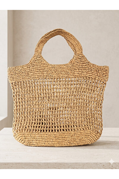 Luminos Butik Ψάθινη τσάντα σε χρώμα καμηλό CNT1024