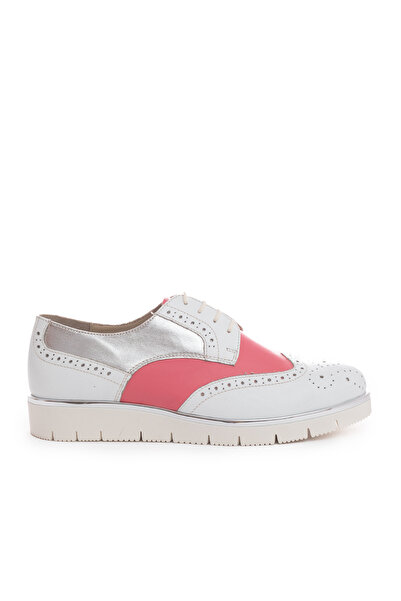 UrbanShoes Pantofi casual dama din piele naturala, Leofex - 173 Alb Roz Argin...