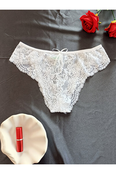 ZENA UNDERWEAR سروال داخلي نسائي من دينا جول بتصميم دانتيل وربطة أمامية