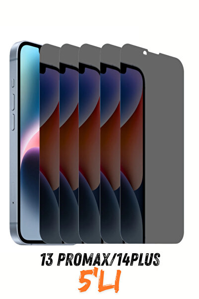 PSGT 5 Adet Iphone 13promax/14plus 1 Uyumlu Tam Kaplayan Hayalet Seramik Ekra...