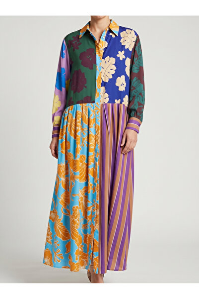 HANIQA Γυναικείο φλοράλ φόρεμα σε vintage στυλ