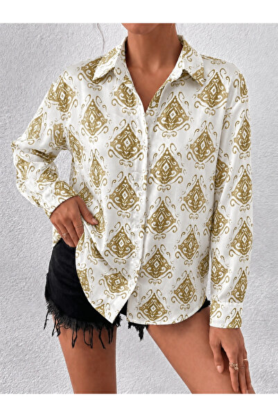 mass fashion قميص يوريو ساتان أنيق للسيدات