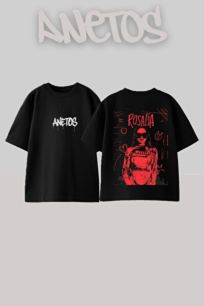 Anetos Μπλουζάκι Rosalia Singer Design με στάμπα στην πλάτη, βαμβακερό, μαύρο...