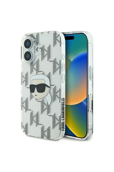 Stef's Cat Husă pentru Apple iPhone 16, Karl Lagerfeld, IML de lux, cu capul ...