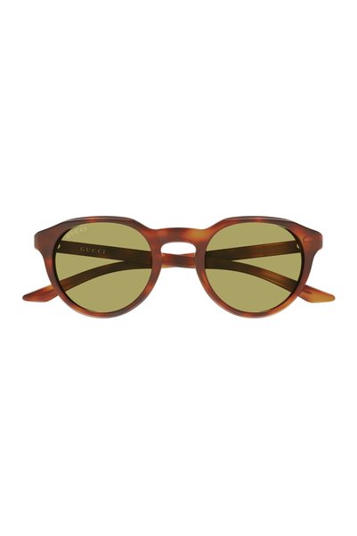 Gucci GG2079S005/48 Unisex Güneş Gözlüğü Kahverengi Kemik Çerçeve Yeşil Lens UV400