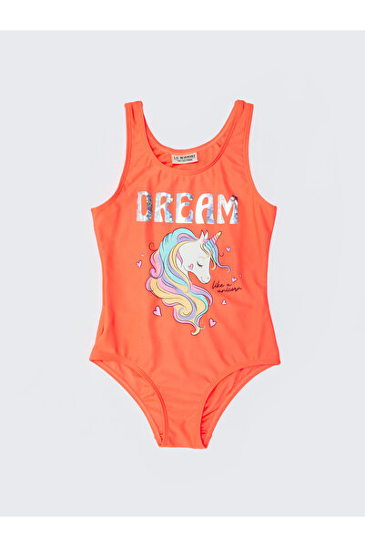 LC Waikiki Printed Girls' Swimsuit