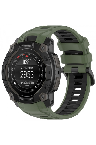 Techsuit Curea W077 pentru Garmin Instinct 3 45mm Solar/ Instinct 3 45mm, Verde