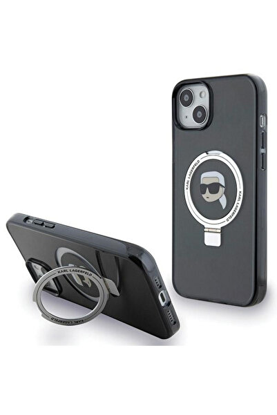 Stef's Cat Husa MagSafe pentru Apple iPhone 15, Karl Lagerfeld, Ring Stand Ka...