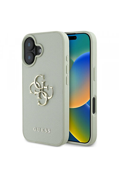 Stef's Cat Husă pentru Apple iPhone 16, Guess, Texturată, Logo Big 4G, Logo M...