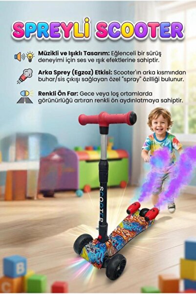 Tıfıl Toys Işıklı Sesli Duman Atan 100 kg Taşıma Kapasiteli Desenli Büyük Boy...
