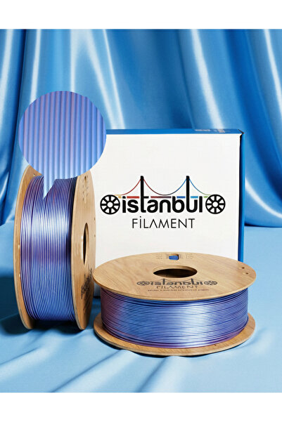 İSTANBUL FİLAMENT 3D Baskı PLA+Silk Filament Çift Renk Mavi Pembe 1 kg Ø 1,75...