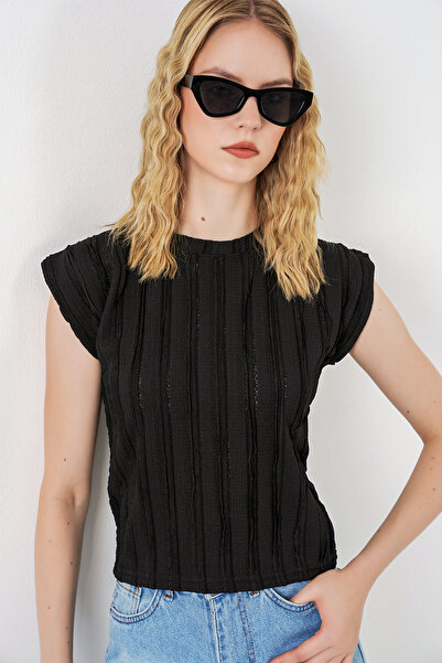 Bigdart Γυναικεία πλεκτή ελαστική μπλούζα με υφή και μηδενικά μανίκια 991 - Μ...