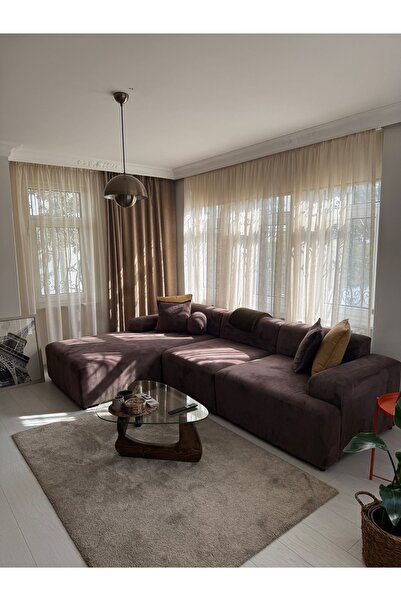 S Home Design Concept Molly Fitilli Kahverengi Köşe Koltuk Sağ Köşe