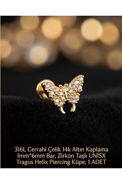 Lunexa 316L Cerrahi Çelik Altın Kaplama Kararmaz Alerji Yapmaz Zirkon Taş Fig...