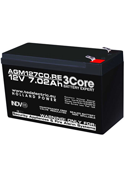 E-ANAMAG Μπαταρία 12V 7Ah F1 TED AGM127CO.RE 3Core