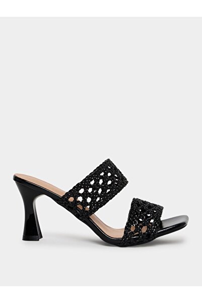Take Two By Styli Black Woven Braided Sandals